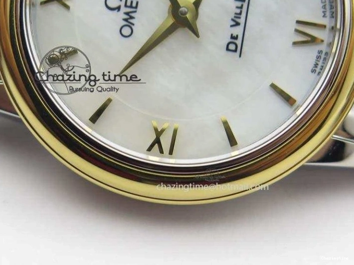 0111 De Ville 27mm SS YG Ladies MK 1:1 Best Edition White MOP Dial On SS Bracelet Ronda Quartz Sophisticated 8192